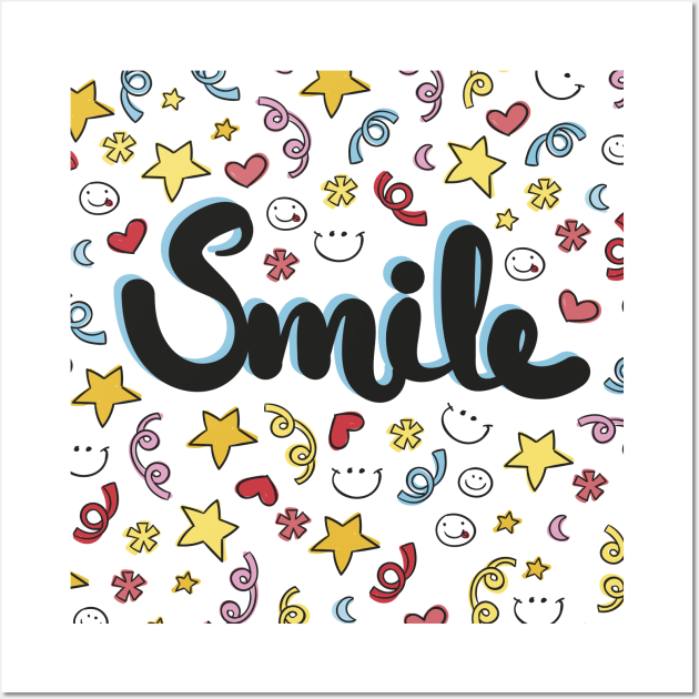 Funny Gift Cute Smile Face Wall Art by Lones Eiless